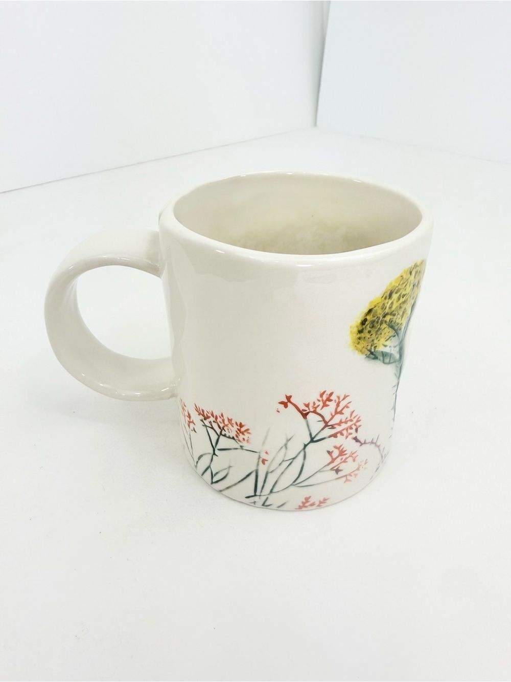 Anthropologie DAGNY Monogram Initial Letter C Textured Botanical Ceramic Mug - Picture 5 of 14